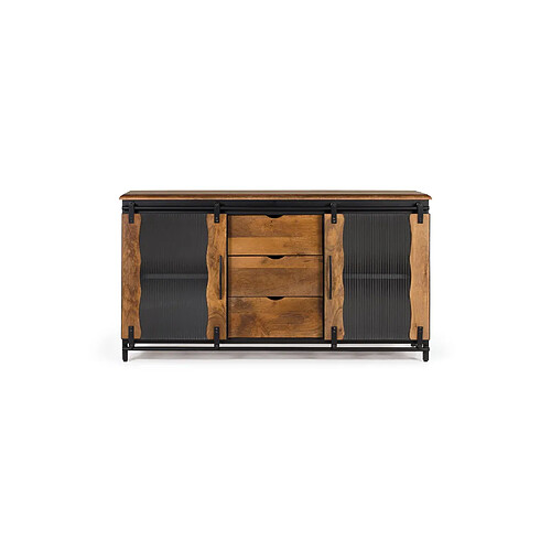 Giner y colomer Buffet industriel bois métal - Noir