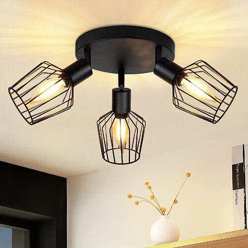 Nettlife Spot LED 3 lampes - Noir