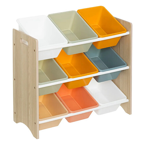 Pegane Meuble de rangement 9 tiroirs - Multicolore