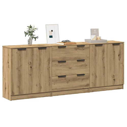 vidaXL Buffets 3 pcs - Chêne artisanal