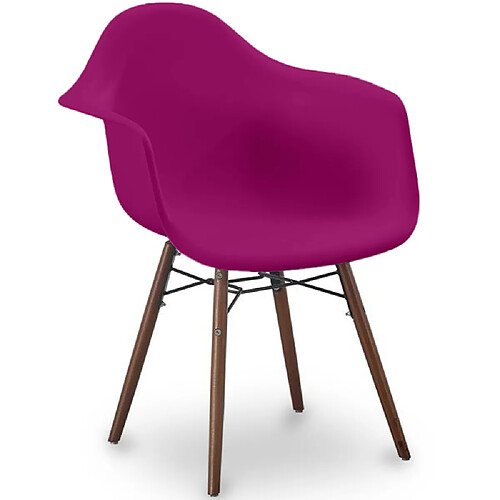 ICONIK INTERIOR Chaise de salle à manger - Design scandinave - Pieds en bois foncé - Nordika Mauve