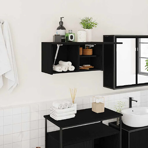 vidaXL Armoire murale Noir