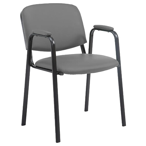 Decoshop26 Fauteuil visiteur similicuir - Noir