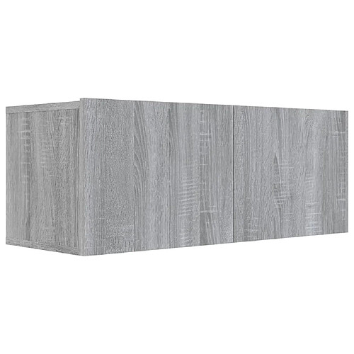 Helloshop26 Ensemble meuble TV mural - Gris