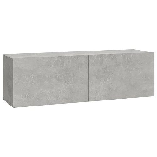 Helloshop26 Ensemble meuble TV mural - Gris béton