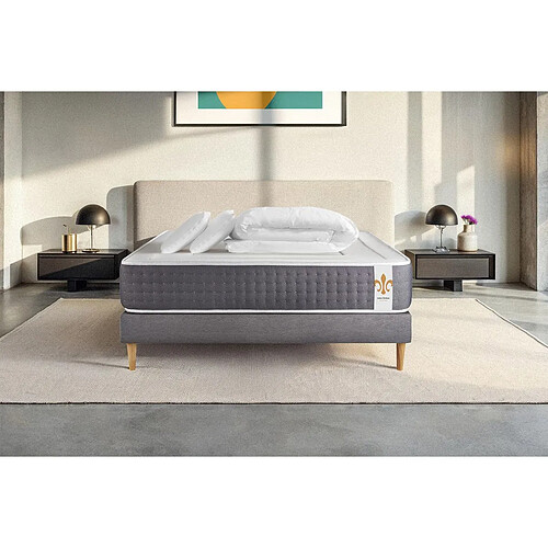 LITIER DELUXE Pack Le Vingt-Six 160x200 Sommier Gris