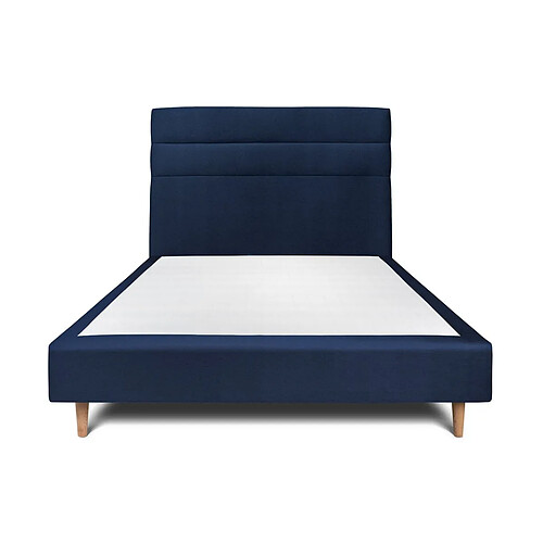 Sommeil de plomb Lit 160x200 velours - Bleu