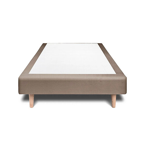 Sommeil de plomb Sommier tapissier velours - Taupe