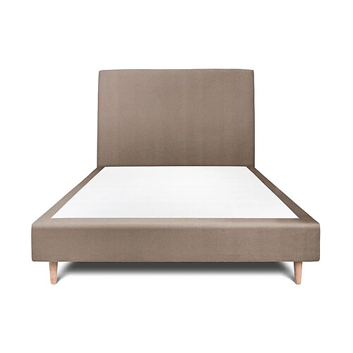 Sommeil de plomb Lit 2 places tapissier - Taupe