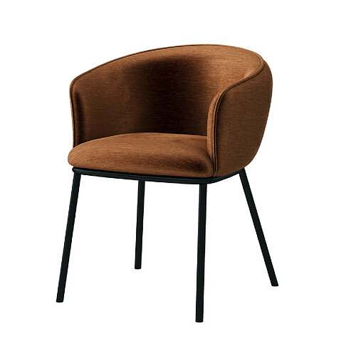 Moloo ALVIN-Fauteuil de table en velours Rétro Terracotta