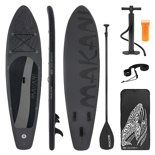 Ecd Germany Stand up paddle board gonflable Makani avec sac pompe á air pagaie noir 320 cm