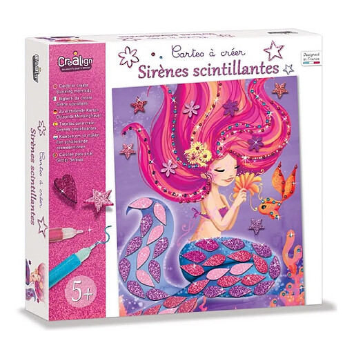 Crealign Coffret cartes à créer sirènes - 15 pièces