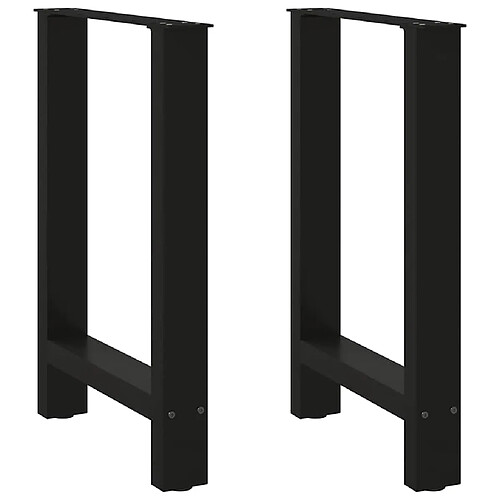 vidaXL Pieds de table basse - 2 pcs Noir