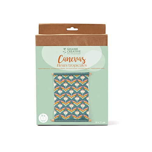 Graine créative Coffret canevas fleurs tropicales