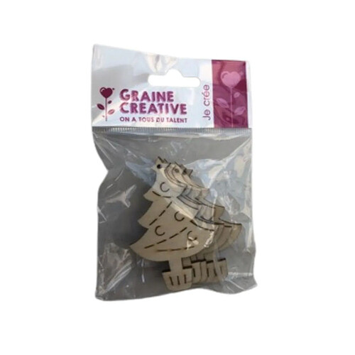 Graine créative formes sapin bois - Lot de 5