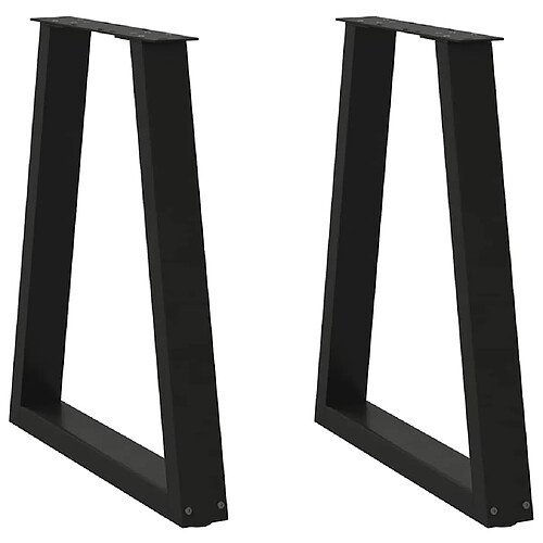 VidaXL Pieds de table basse en V 2 pcs - Noir