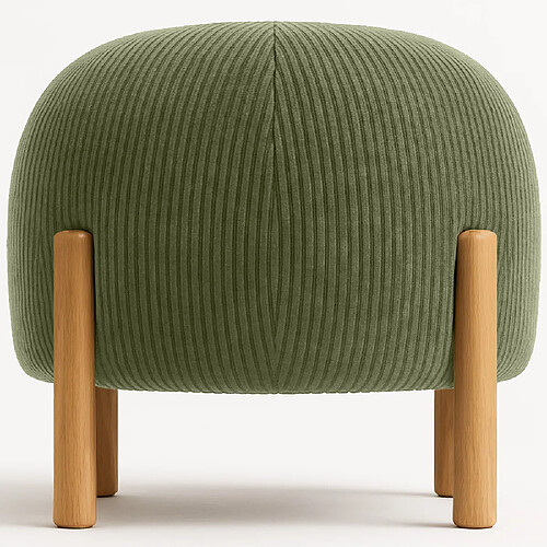 Pouf Carré En Velours Côtelé Iconik Interior - 38x38 Cm, Couleur Olive - Siège D'appoint, Repose-pieds - Design Moderne Et Compact