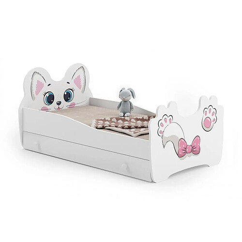 1001jouets kobi Lit simple enfant CAT 140x70cm avec matelas