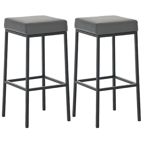 Lot de 2 tabourets de bar - Gris