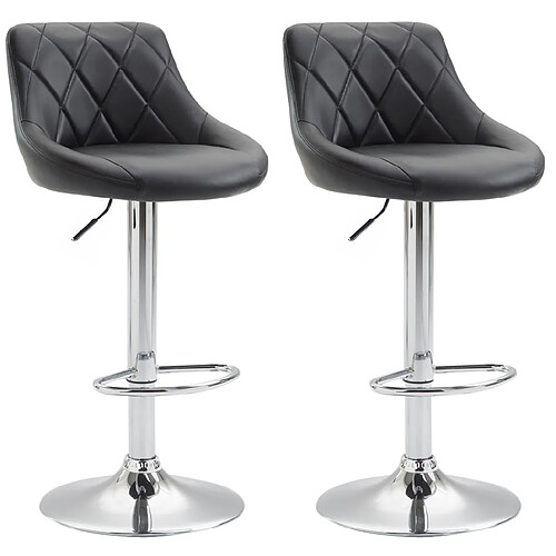 Lot de 2 tabourets de bar similicuir - Noir