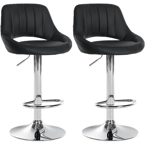 Lot de 2 tabourets de bar simili cuir - Noir