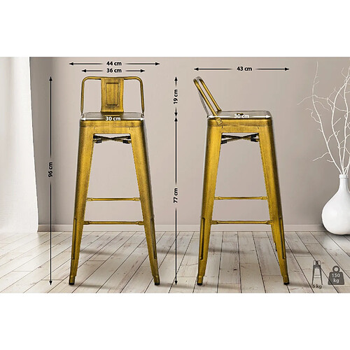 Tabouret de bar Mason - Or
