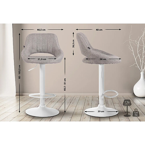 Lot de 2 tabourets de bar Milet - Gris