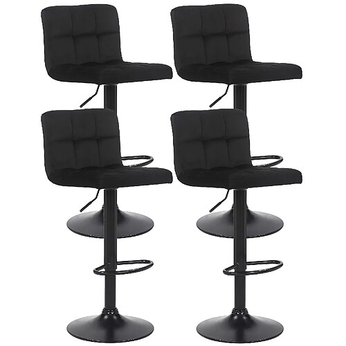 Tabouret de bar Feni en velours - Noir