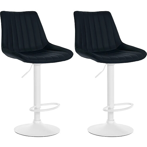 Lot de 2 tabourets de bar Toni - Blanc mat
