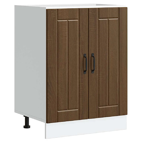 vidaXL Meuble de base de lavabo Lucca chêne marron bois d'ingénierie