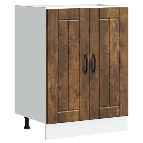 vidaXL Meuble de base de lavabo Lucca chêne fumé bois d'ingénierie