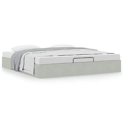 vidaXL Cadre de lit ottoman sans matelas gris clair 160x200 cm velours
