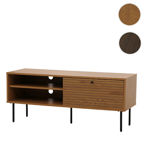 Mendler Meuble TV métal et bois - Naturel