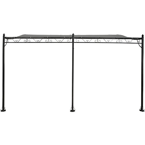 Habitat Et Jardin Pergola tonnelle adossée en métal - 3 x 4 m - Gris