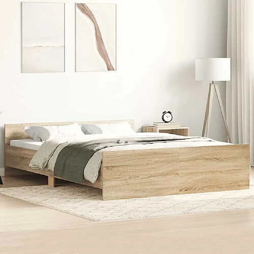 vidaXL Cadre de lit sans matelas gris béton 120x190 cm