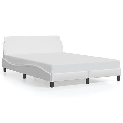 vidaXL Cadre de lit Dover blanc 140x200 cm similicuir