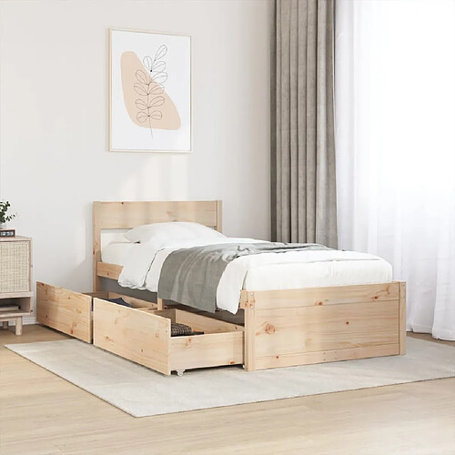 vidaXL Cadre de lit sans matelas 90x190 cm bois de pin massif