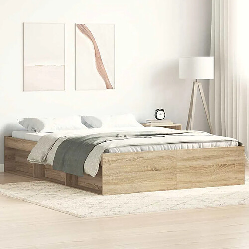 vidaXL Cadre de lit sans matelas chêne sonoma 120x200 cm