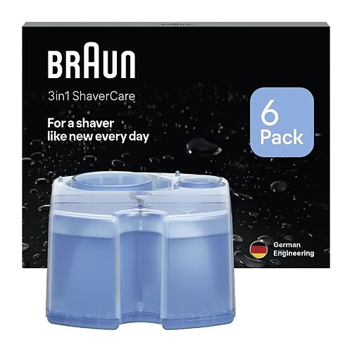 Braun cartouches Clean & Renew CCR 2 - Pack de 6