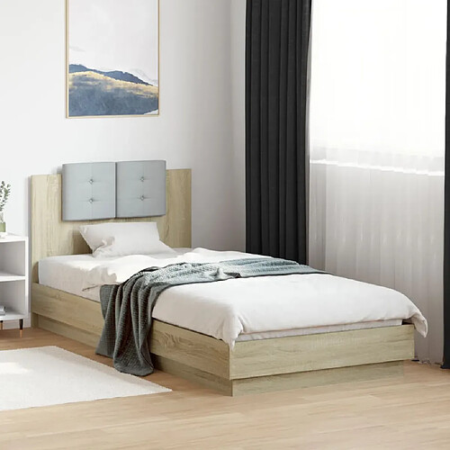 vidaXL Cadre de lit sans matelas chêne sonoma 90x200 cm