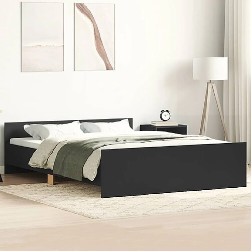 vidaXL Cadre de lit sans matelas noir 140x200 cm