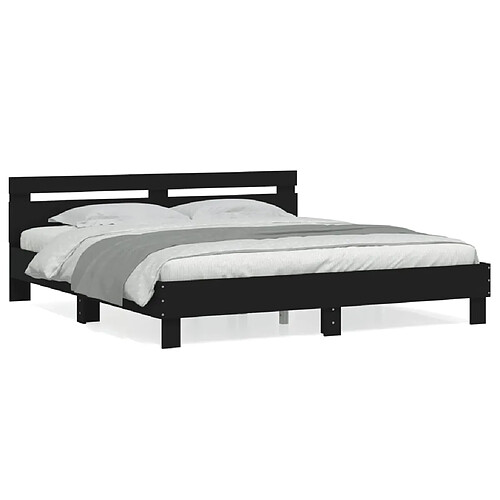 vidaXL Cadre de lit sans matelas noir 200x200 cm