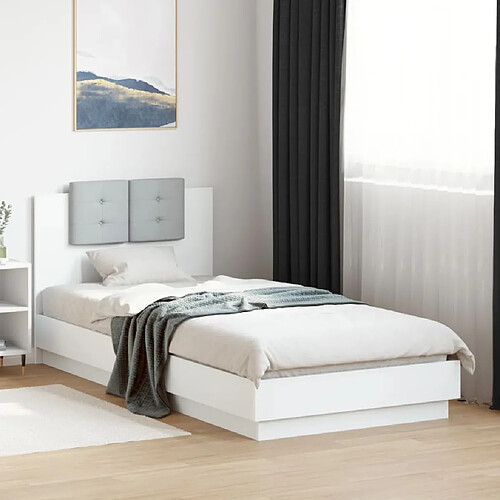 vidaXL Cadre de lit avec LED sans matelas blanc 100x200 cm