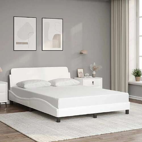 vidaXL Cadre de lit Dover blanc 120x200 cm similicuir