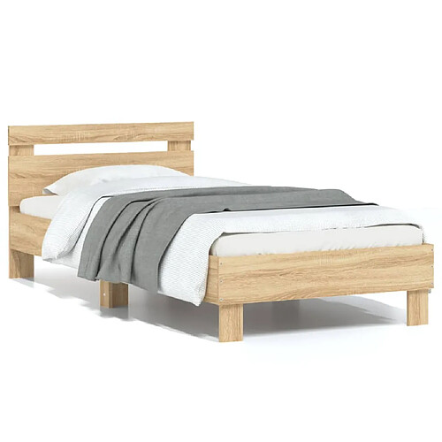 vidaXL Cadre de lit sans matelas avec tête de lit 90x190 cm