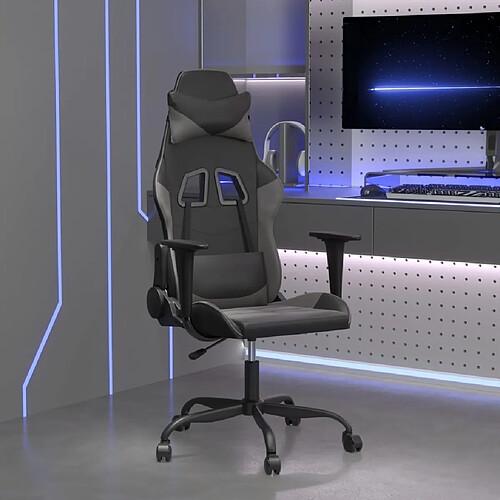 vidaXL Chaise de jeu Noir et gris Similicuir