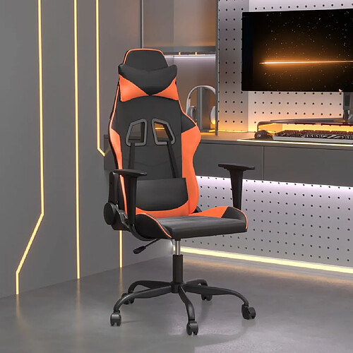 vidaXL Chaise de jeu Noir et orange Similicuir