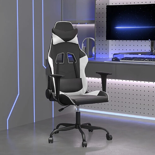 vidaXL Chaise de jeu Noir et blanc Similicuir