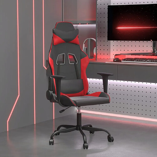 vidaXL Chaise de jeu de massage Noir et rouge Similicuir