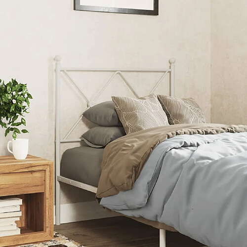 vidaXL Tête de lit de remplacement métal blanc 80 cm